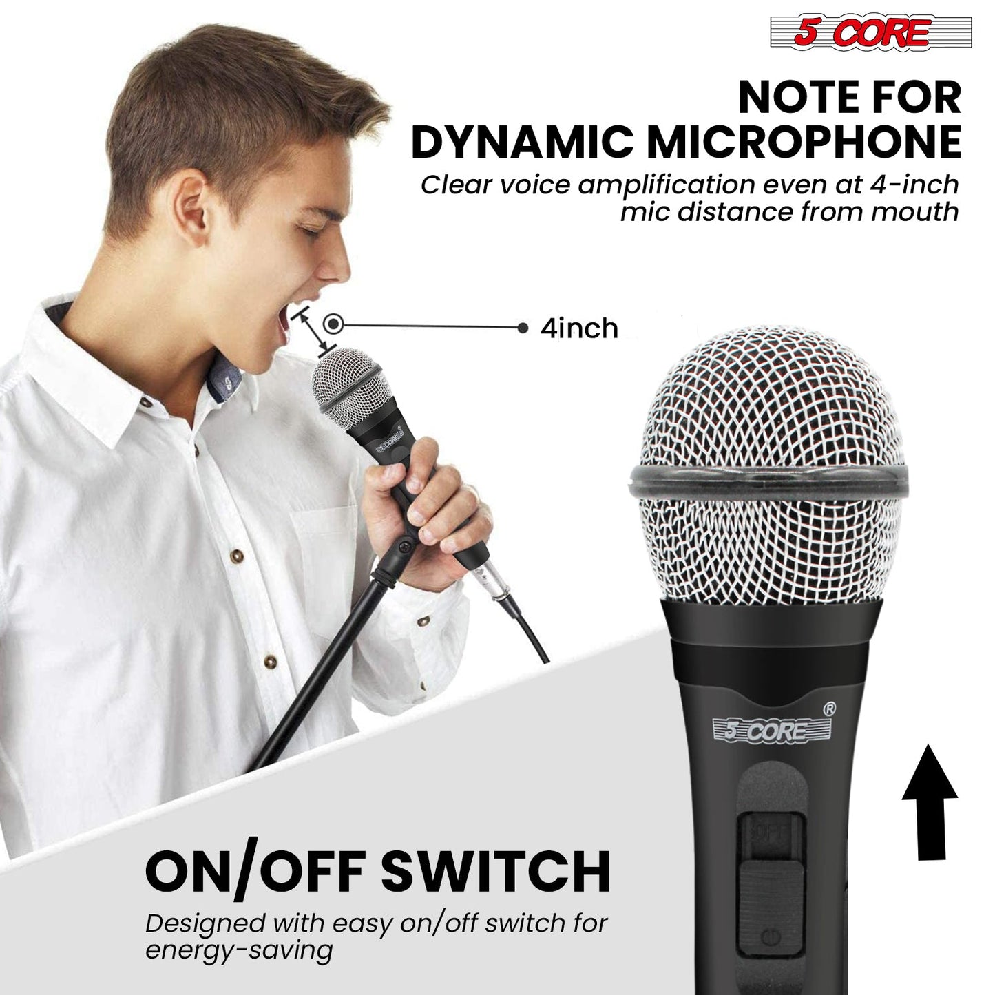 5Core XLR Microphone Dynamic Mic Karaoke Singing Studio Mics Handheld Microfono-2