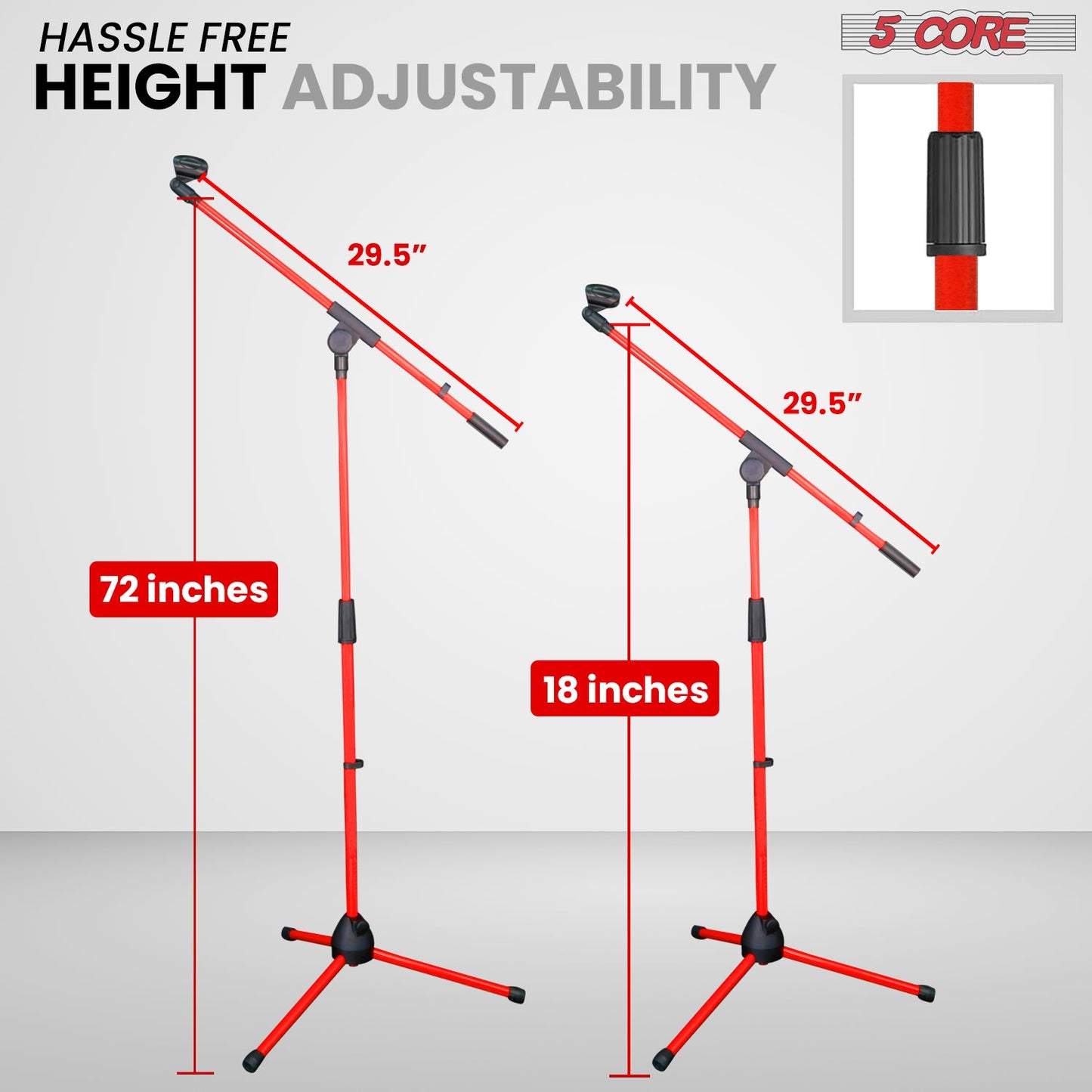 5Core Tripod Mic Stand 2Pcs Adjustable Holder Floor Microphone Boom Arm-1