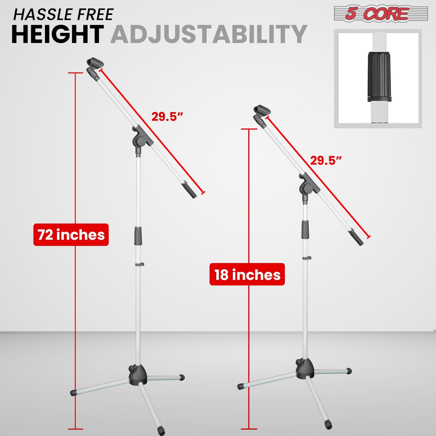 5Core Tripod Mic Stand 2Pcs Adjustable Holder Floor Microphone Boom Arm-2