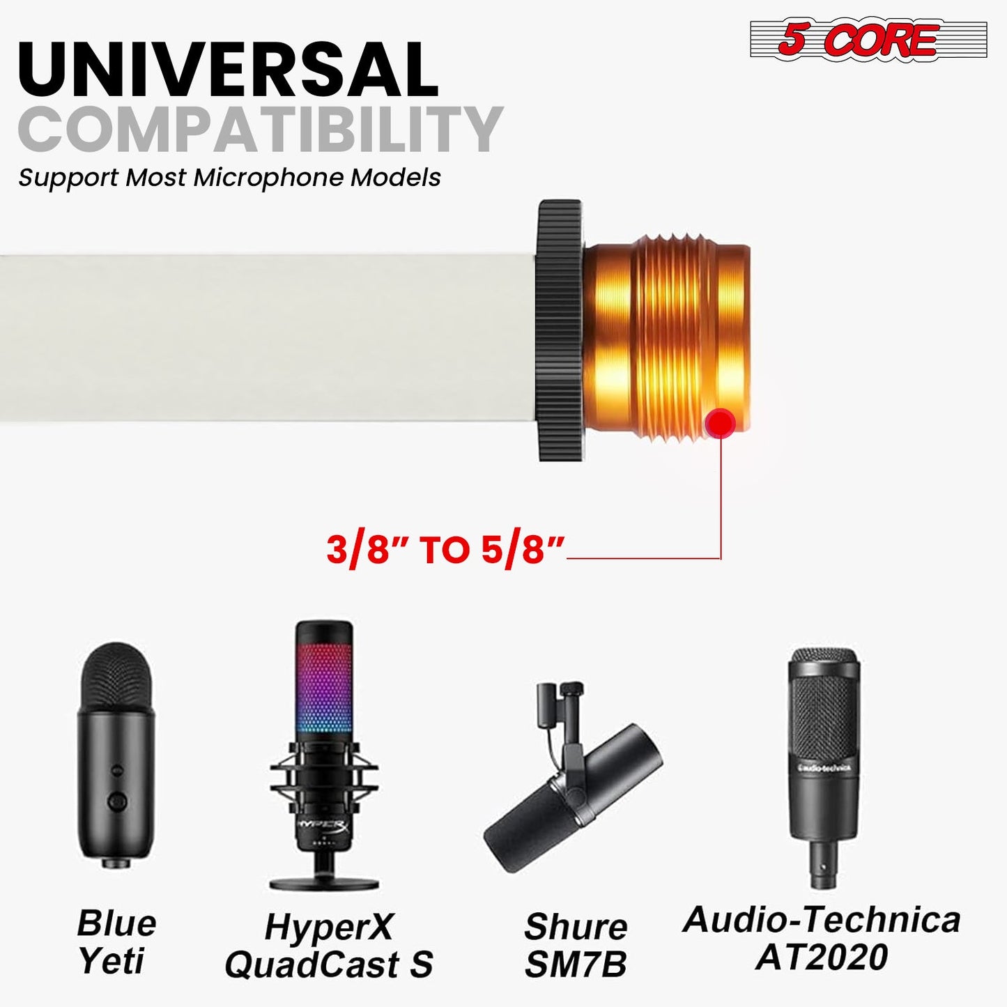 5Core Tripod Mic Stand 2Pcs Adjustable Holder Floor Microphone Boom Arm-1