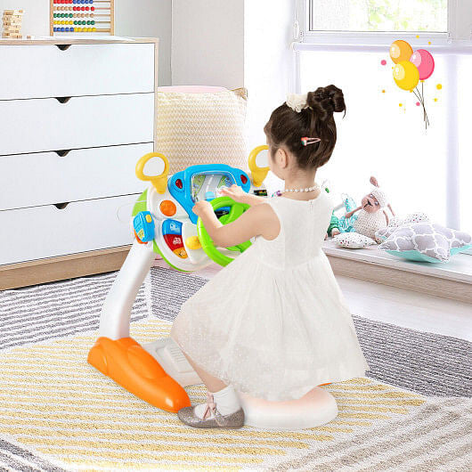 Kids Steering Wheel Pretend Play Toy Set with Lights and Sounds-0
