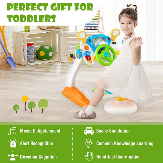 Kids Steering Wheel Pretend Play Toy Set with Lights and Sounds-1